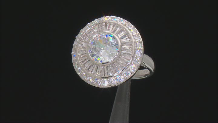 White Cubic Zirconia Rhodium Over Sterling Silver Ring 3.36ctw Video Thumbnail
