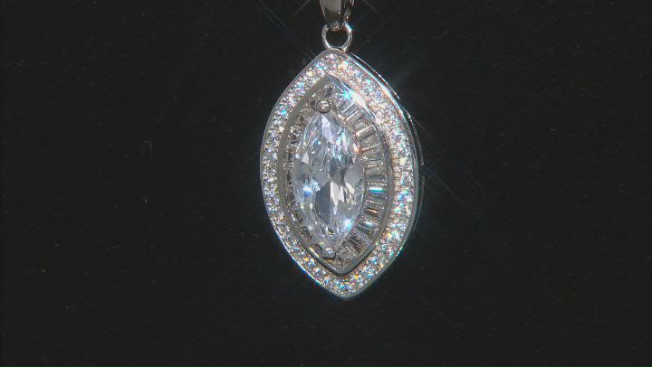 White Cubic Zirconia Rhodium Over Sterling Silver Pendant With Chain 3.58ctw Video Thumbnail