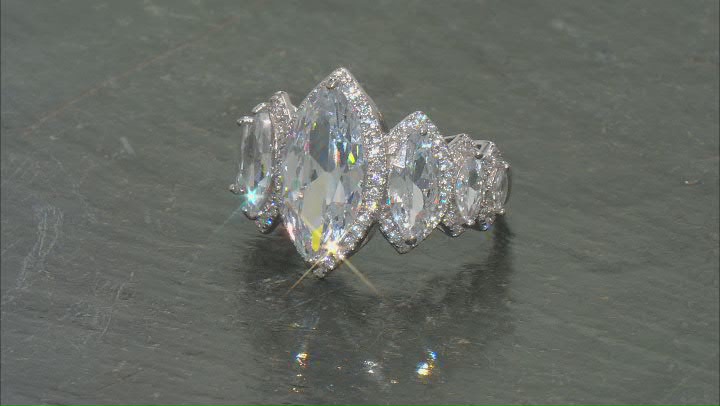White Cubic Zirconia Rhodium Over Sterling Silver Ring 10.41ctw Video Thumbnail