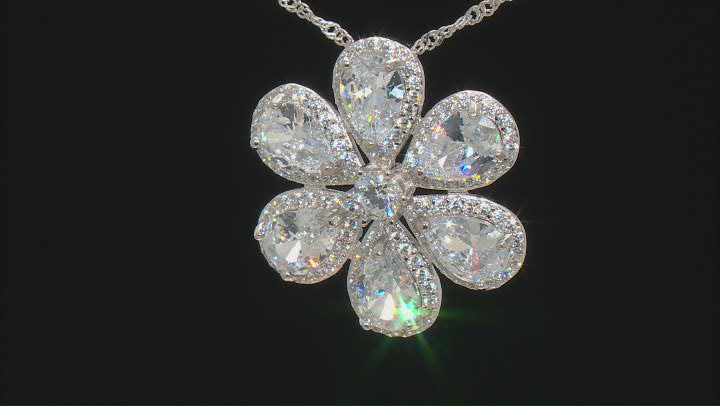 White Cubic Zirconia Rhodium Over Sterling Silver Pendant With Chain 6.68ctw Video Thumbnail