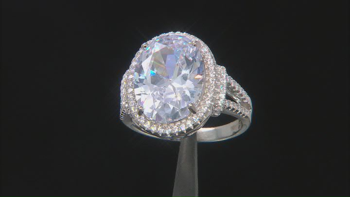 White Cubic Zirconia Rhodium Over Sterling Silver Ring 14.20ctw Video Thumbnail