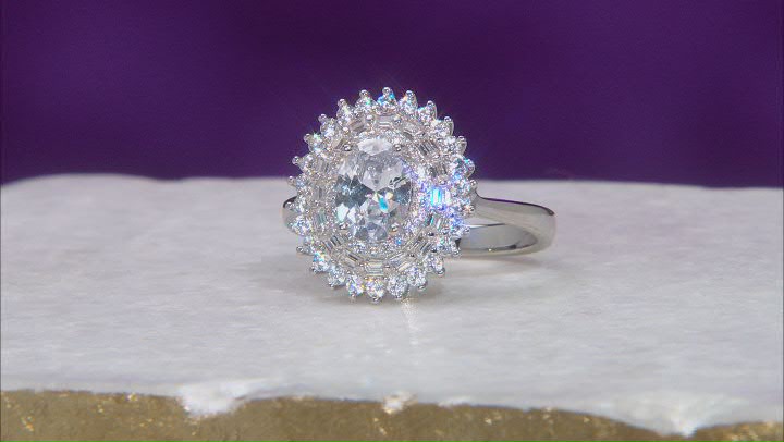 White Cubic Zirconia Rhodium Over Sterling Silver Ring 2.99ctw Video Thumbnail