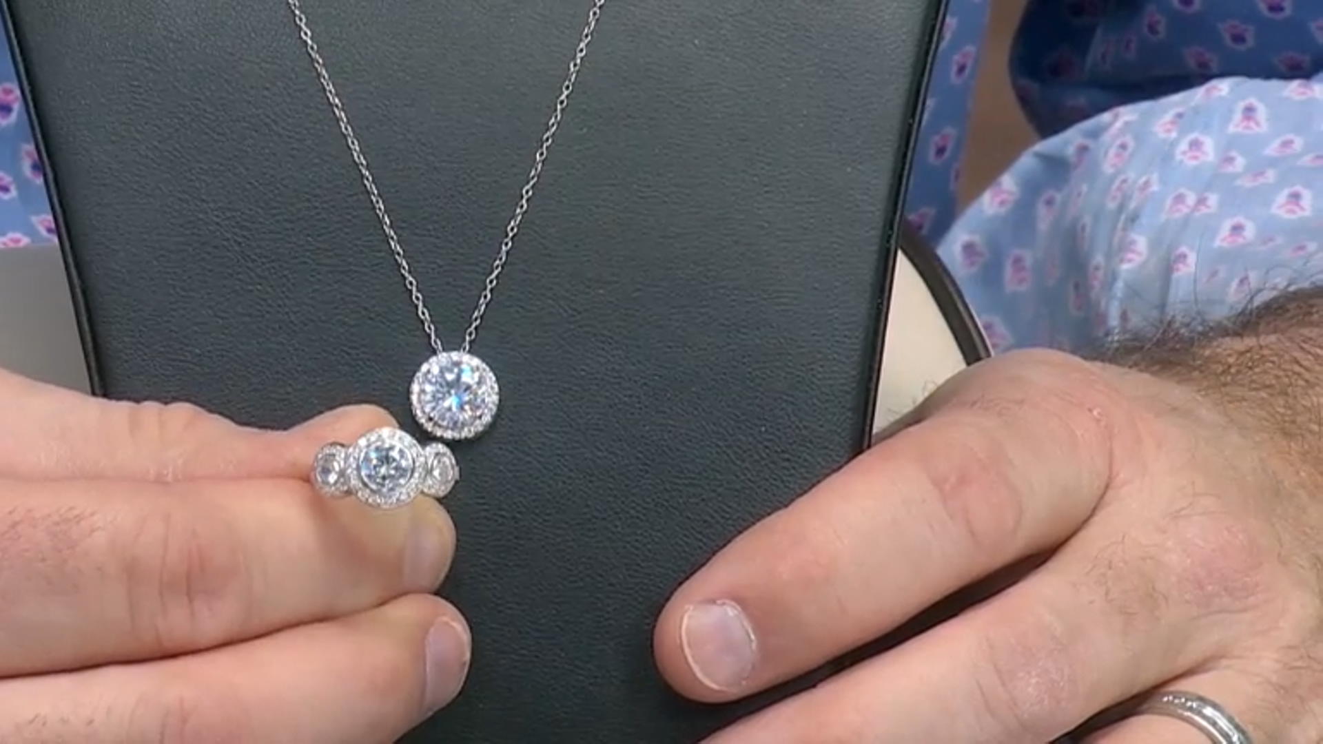 White Cubic Zirconia Platinum Over Sterling Silver Ring And Earrings Set 6.09ctw Video Thumbnail