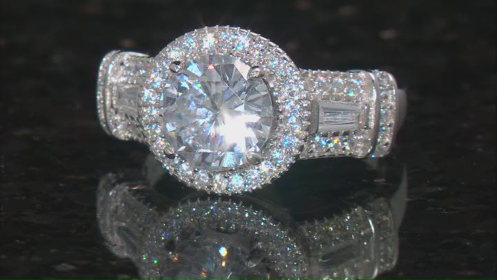 White Cubic Zirconia Rhodium Over Sterling Silver Ring 3.72ctw Video Thumbnail