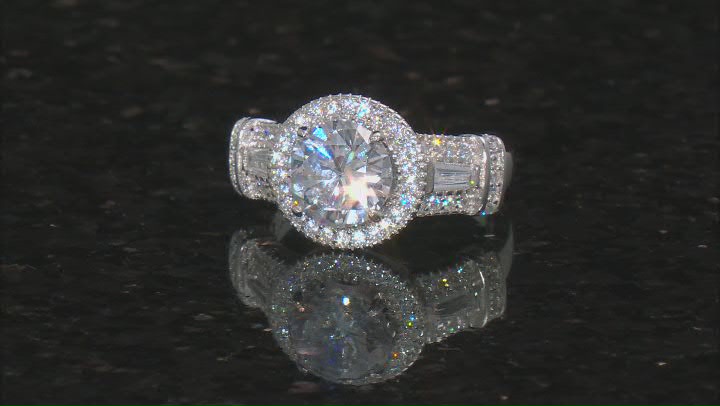 White Cubic Zirconia Rhodium Over Sterling Silver Ring 3.72ctw Video Thumbnail