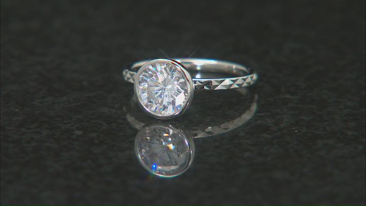 White Cubic Zirconia Rhodium Over Sterling Silver Ring Set 3.46ctw Video Thumbnail