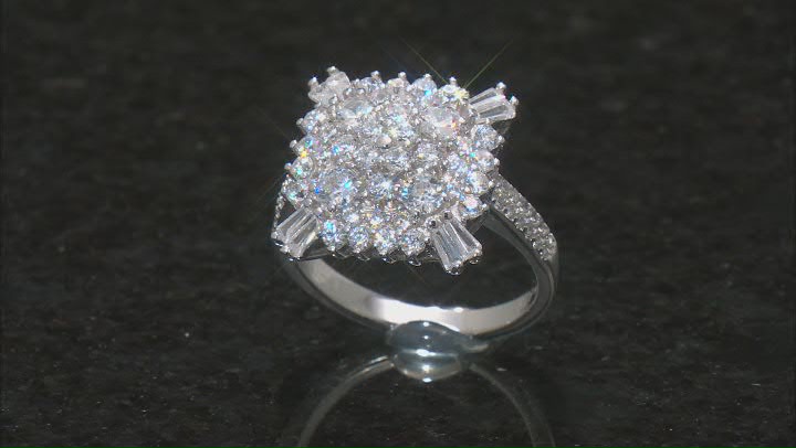 White Cubic Zirconia Rhodium Over Sterling Silver Ring 2.73ctw Video Thumbnail