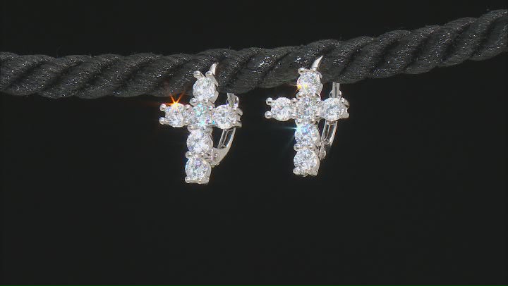 White Cubic Zirconia Rhodium Over Sterling Silver Jewelry Set 3.41ctw Video Thumbnail