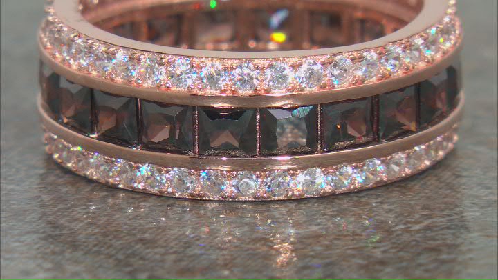 Mocha And White Cubic Zirconia 18k Rose Gold Over Sterling Silver Eternity Band6.47ctw Video Thumbnail