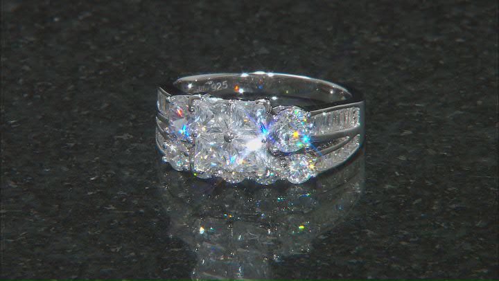 White Cubic Zirconia Rhodium Over Sterling Silver Ring 4.08ctw Video Thumbnail