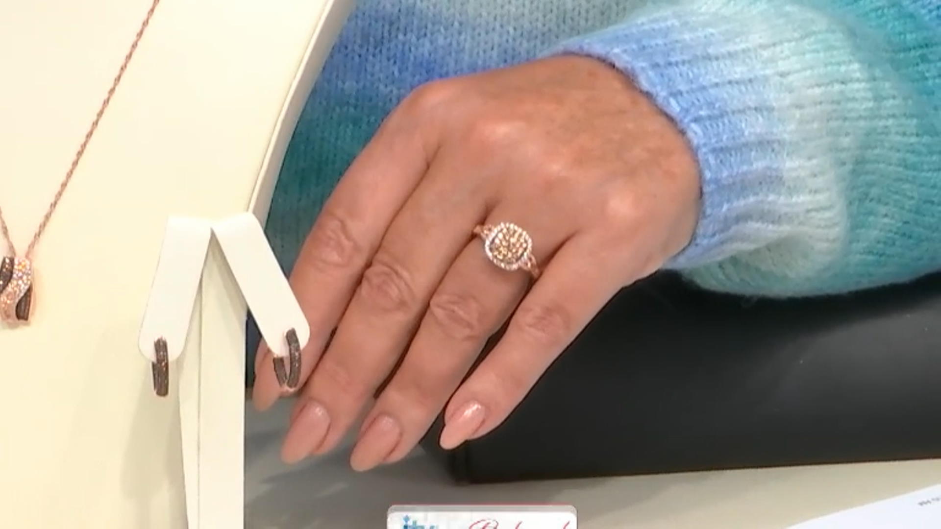 Champagne And White Cubic Zirconia 18k Rose Gold Over Sterling Silver Ring 1.60ctw Video Thumbnail