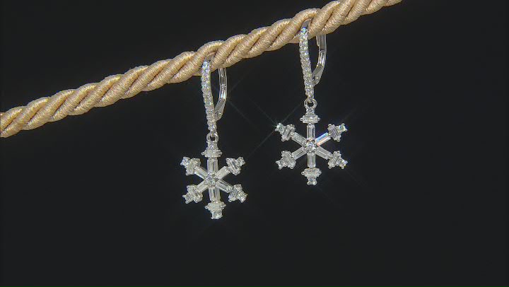 White Cubic Zirconia Rhodium Ove Sterling Silver Snowflake Jewelry Set 3.43ctw Video Thumbnail