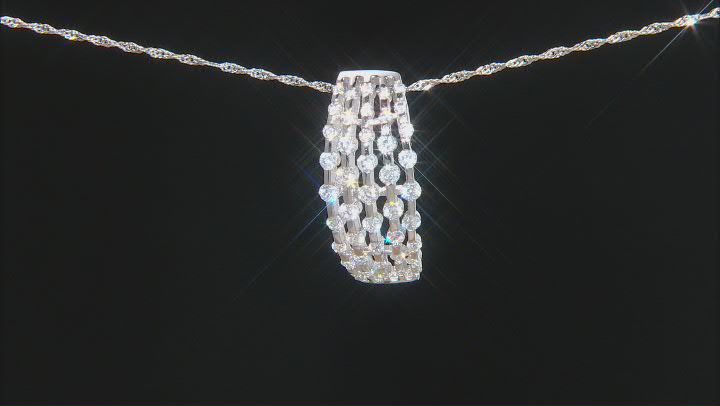 White Cubic Zirconia Rhodium Over Sterling Silver Pendant With Chain 2.35ctw Video Thumbnail