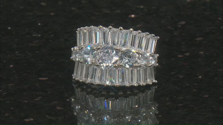 White Cubic Zirconia Rhodium Over Sterling Silver Ring 9.91ctw Video Thumbnail