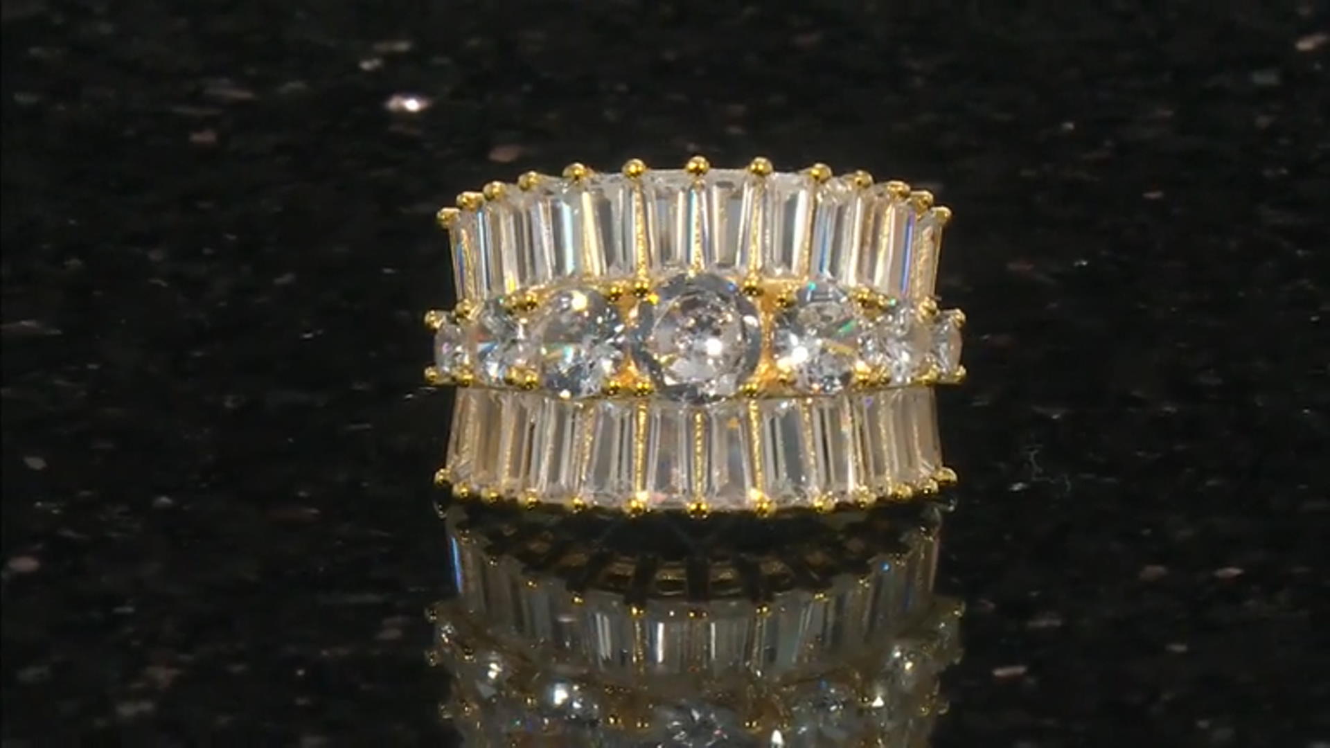 White Cubic Zirconia 18k Yellow Gold Over Sterling Silver Ring 9.91ctw Video Thumbnail