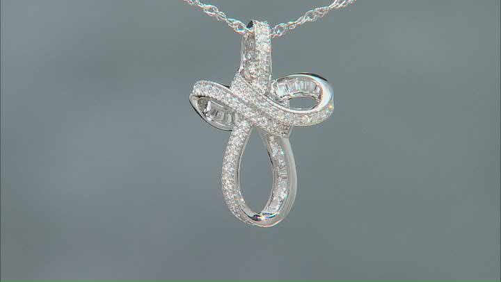 White Cubic Zirconia Rhodium Over Sterling Silver Pendant With Chain 1.39ctw