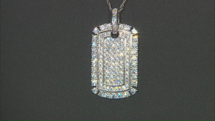 White Cubic Zirconia Rhodium Over Sterling Silver Pendant With Chain 5.53ctw Video Thumbnail
