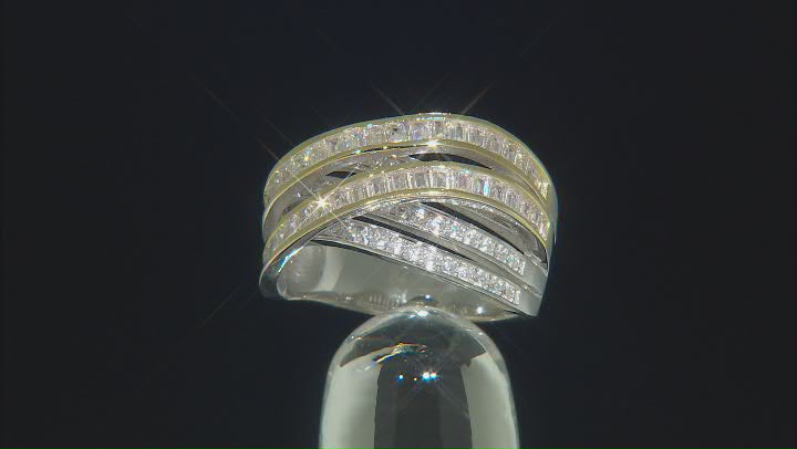 White Cubic Zirconia Rhodium And 14K Yellow Gold Over Sterling Silver Ring 2.54ctw Video Thumbnail