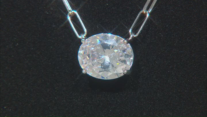 White Cubic Zirconia Rhodium Over Sterling Silver Paperclip Necklace 4.59ctw Video Thumbnail