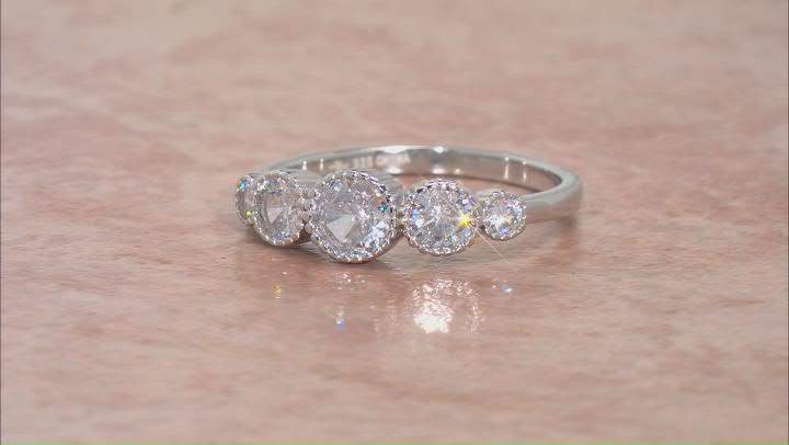 White Cubic Zirconia Rhodium Over Sterling Silver Ring 1.67ctw Video Thumbnail