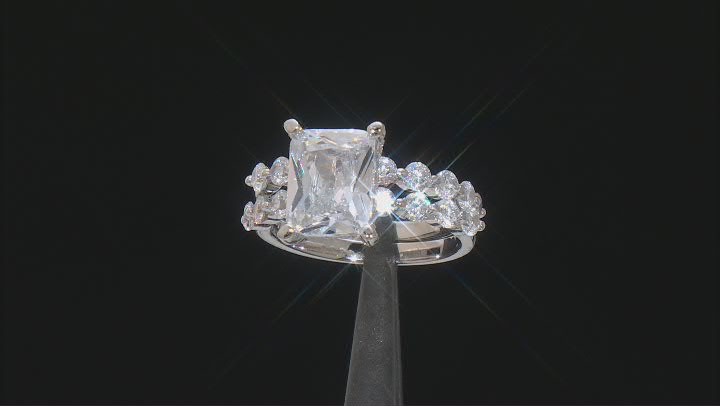 White Cubic Zirconia Rhodium Over Sterling Silver Ring With Band 7.88ctw Video Thumbnail