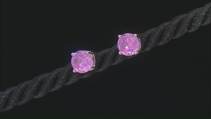 Pink And White Cubic Zirconia Platinum Over Sterling Silver Jewelry Set 6.17ctw Video Thumbnail