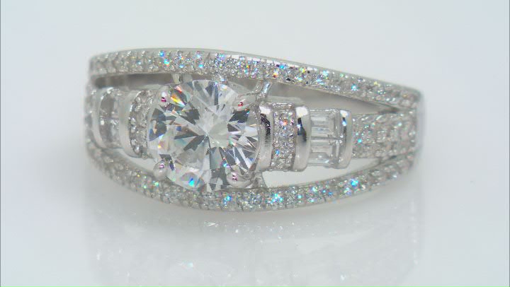 White Cubic Zirconia Rhodium Over Sterling Silver Ring 2.92ctw Video Thumbnail