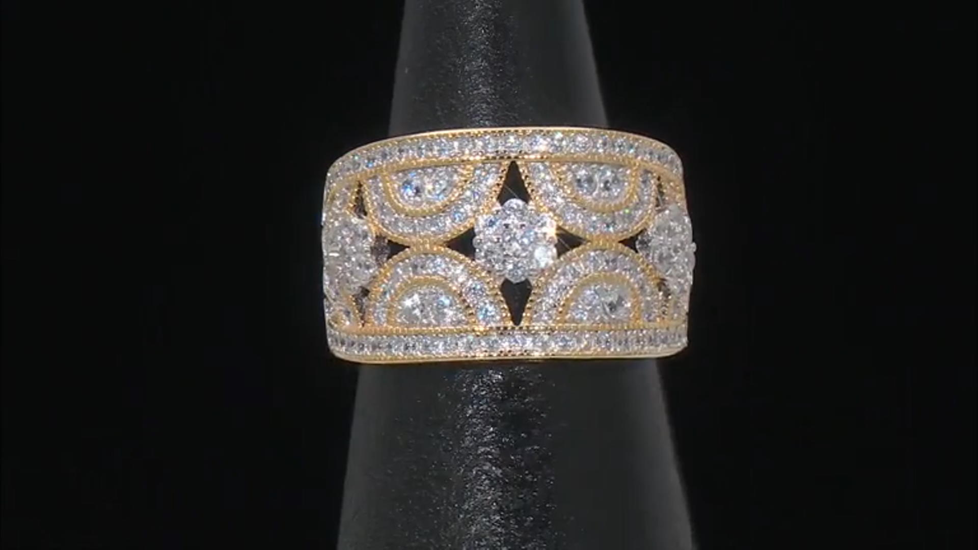 White Cubic Zirconia Rhodium And 14k Yellow Gold Over Sterling Silver Ring 1.78ctw Video Thumbnail