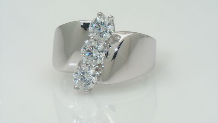 White Cubic Zirconia Rhodium Over Sterling Silver Ring 1.96ctw Video Thumbnail