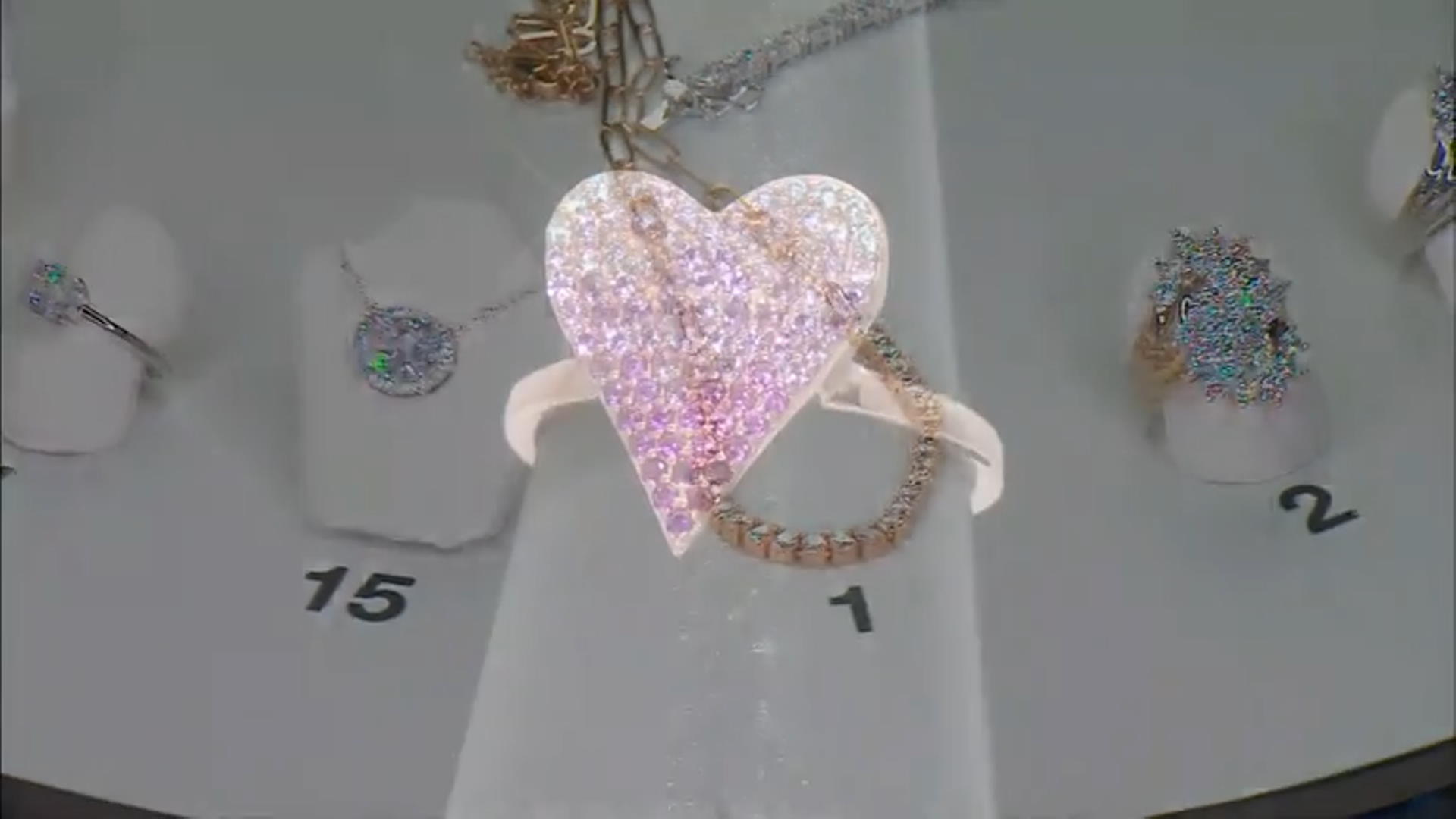 Multi-Gem Simulants 18k Rose Gold Over Silver Heart Ring 0.80ctw Video Thumbnail