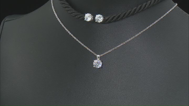 White Cubic Zirconia Platinum Over Sterling Silver Jewelry Boxed Set 4.00ctw Video Thumbnail
