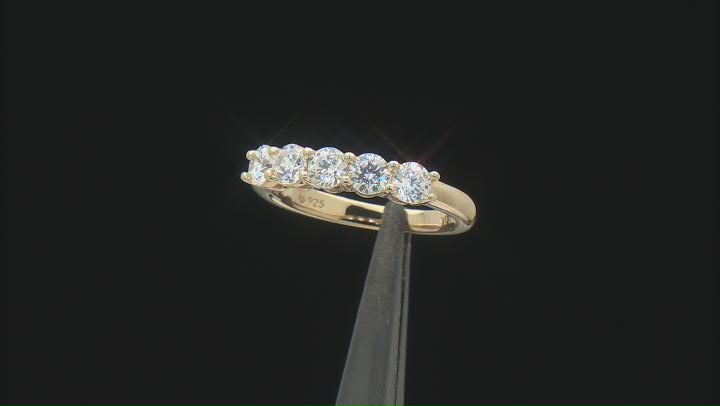 White Cubic Zirconia 18k Yellow Gold Over Silver Ring And Hoop Set in Light Up Heart Box 3.65ctw Video Thumbnail