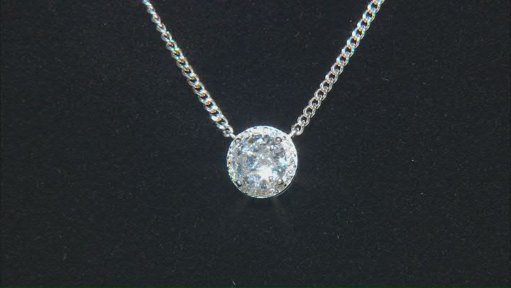 White Cubic Zirconia Rhodium Over Sterling Silver Curb Link Necklace 1.77ctw Video Thumbnail