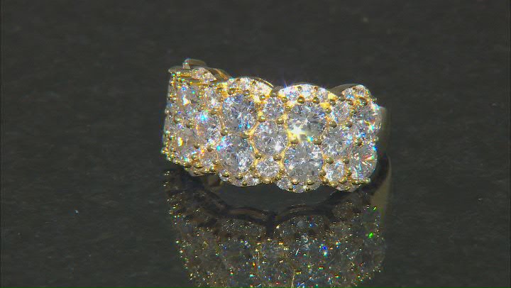 White Cubic Zirconia 18k Yellow Gold Over Sterling Silver Ring 6.33ctw Video Thumbnail