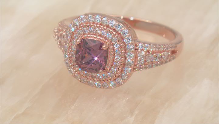Blush And White Cubic Zirconia 18k Rose Gold Over Sterling Silver Ring 2.66ctw Video Thumbnail