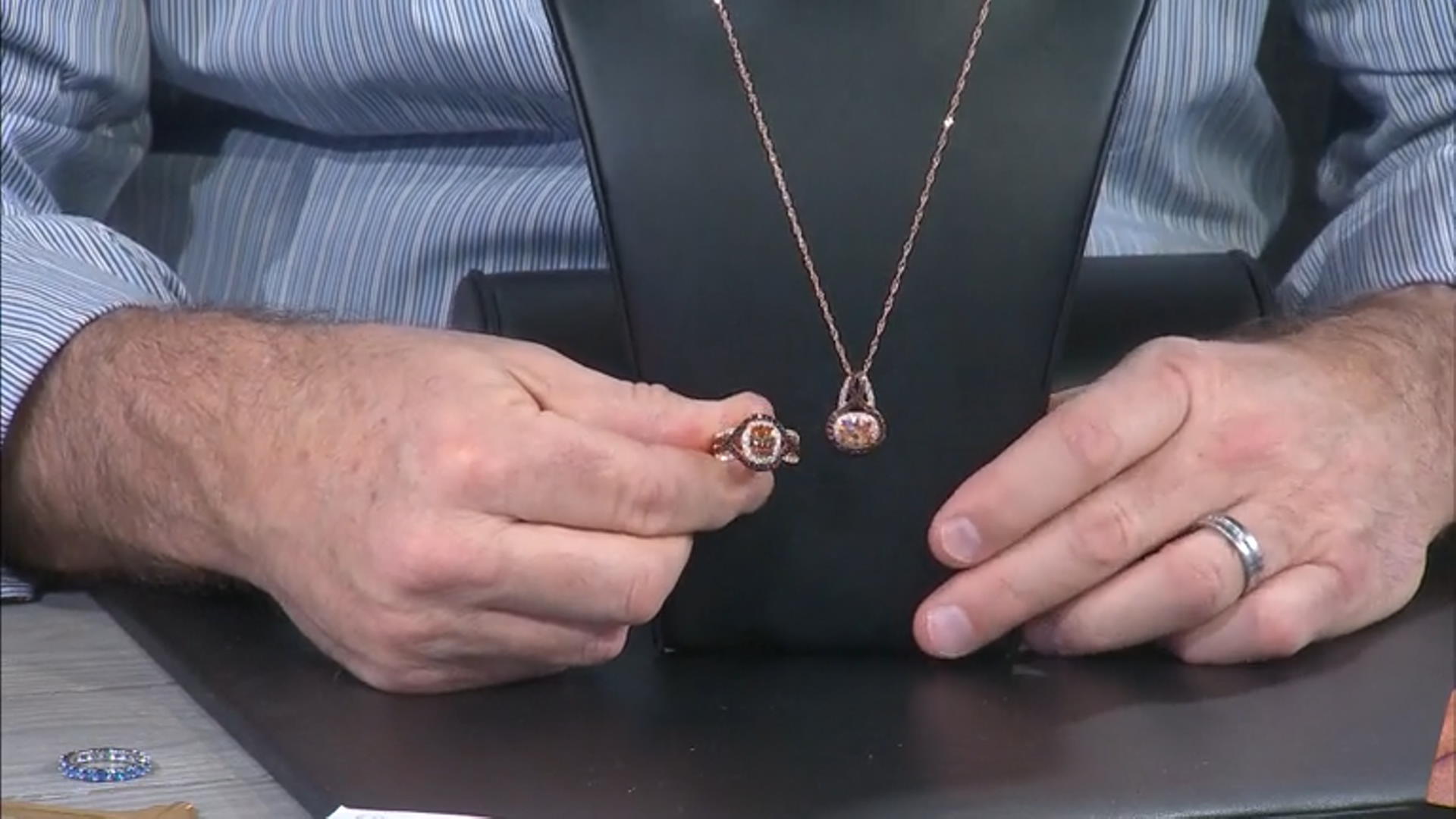 Champagne, Mocha, And White Cubic Zirconia 18k Rose Gold Over Sterling Silver Ring 4.13ctw Video Thumbnail