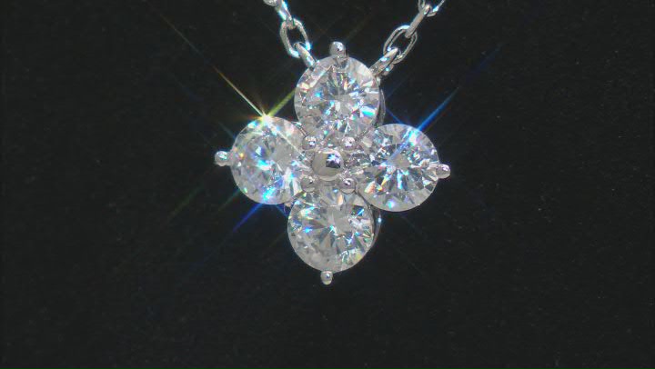 White Cubic Zirconia Rhodium Over Sterling Silver Necklace 1.62ctw Video Thumbnail
