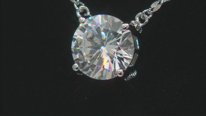 White Cubic Zirconia Platinum Over Sterling Silver 100 Facet Necklace 4.55ctw Video Thumbnail