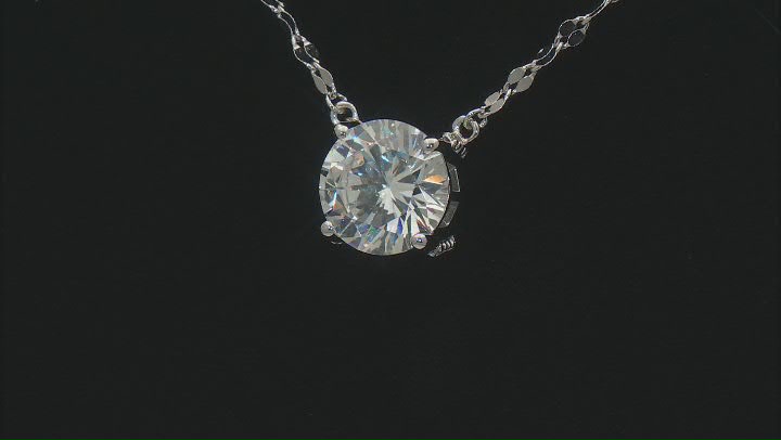 White Cubic Zirconia Platinum Over Sterling Silver 100 Facet Necklace 4.55ctw Video Thumbnail