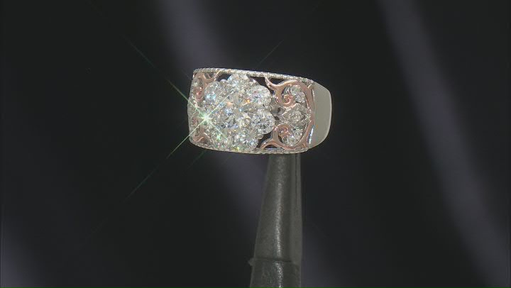 White Cubic Zirconia Rhodium And 14k Rose Gold Over Sterling Silver Ring 3.19ctw Video Thumbnail