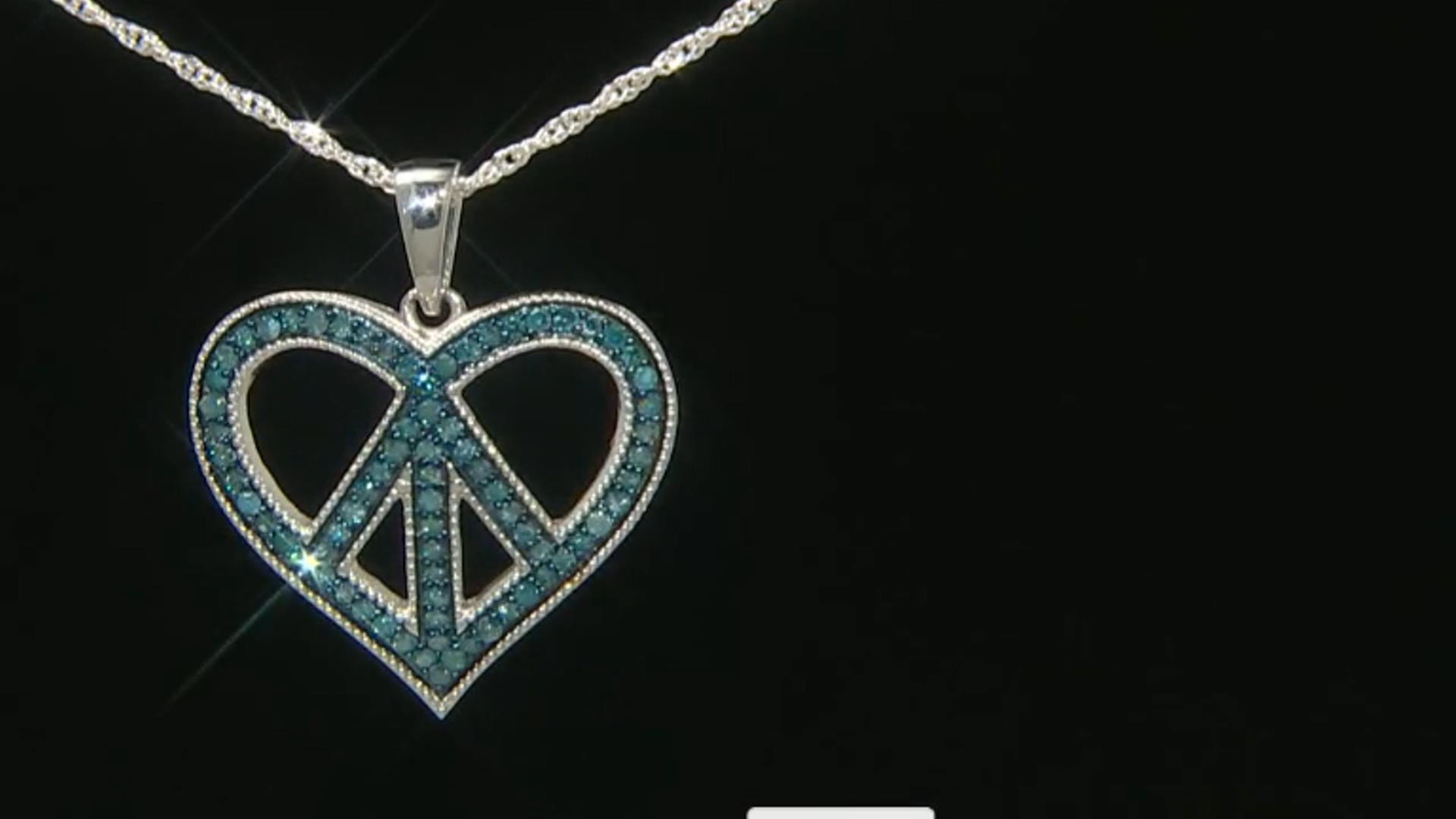 Blue Diamond Rhodium Over Sterling Silver Heart Pendant with Chain 0.70ctw Video Thumbnail