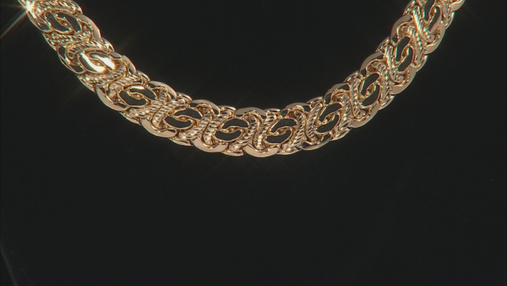 18k Yellow Gold Over Bronze Byzantine Necklace 20 inch Video Thumbnail