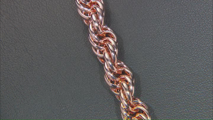 18K Rose Gold Over Bronze Soft Rope Link 20 Inch Chain Video Thumbnail