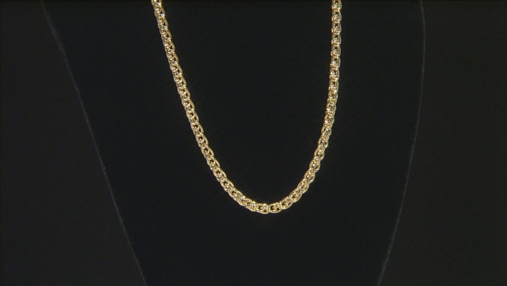18k Yellow Gold Over Bronze Spiga Link Necklace And Bracelet Set Video Thumbnail