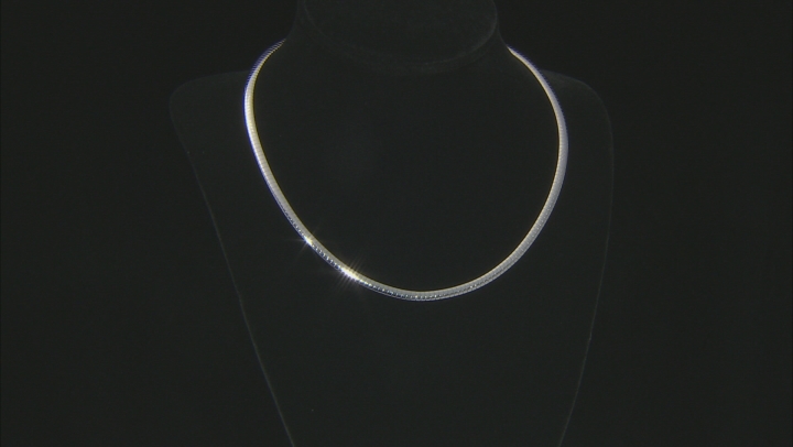 Rhodium Over Bronze Omega Necklace 18 inch 4mm Video Thumbnail