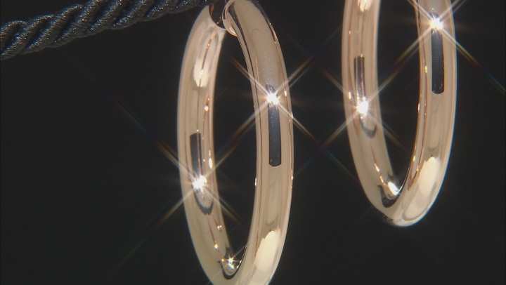 Moda Al Massimo® 18k Rose Gold Over Bronze 51mm X 6mm Polished Hoop Earrings Video Thumbnail