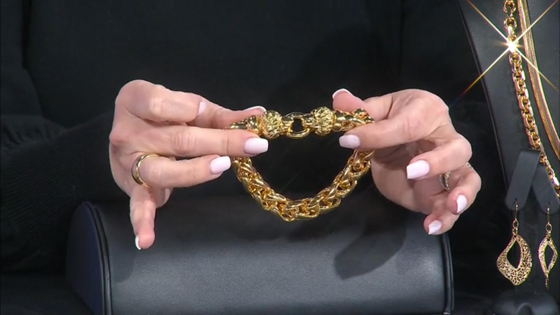 18k Yellow Gold Over Bronze Wheat Link Lion Head Bracelet 9 inch Video Thumbnail