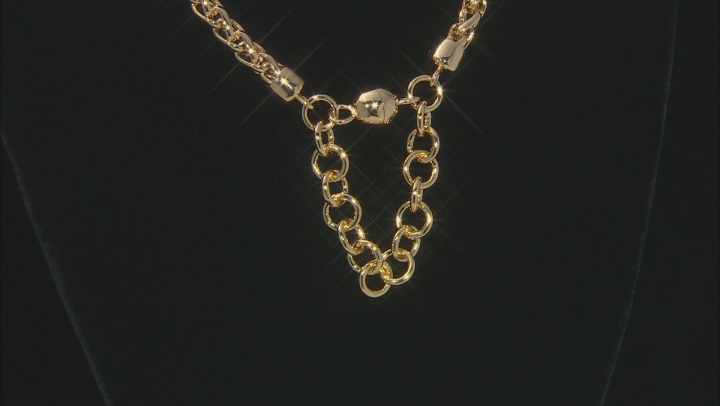 18k Yellow Gold Over Bronze Wheat Link Chain Necklace 20 inch 6mm