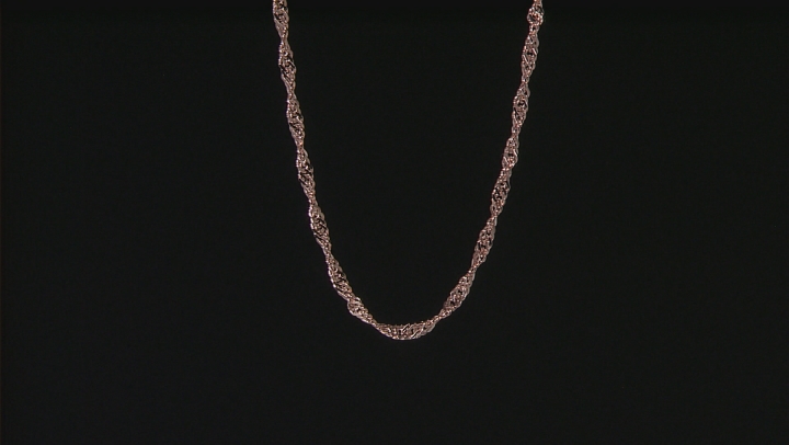18k Rose Gold Over Bronze Singapore Chain Necklace Set Of Two Video Thumbnail