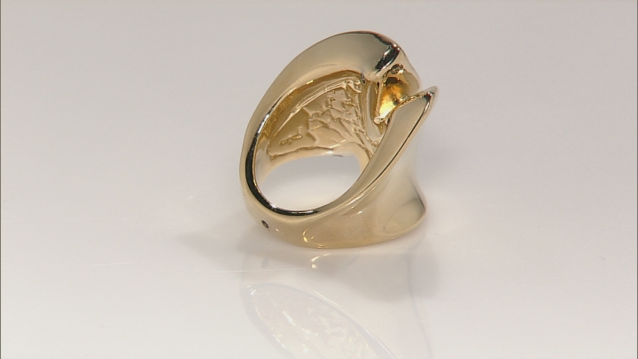 18k Yellow Gold Over Bronze Statement Ring Video Thumbnail